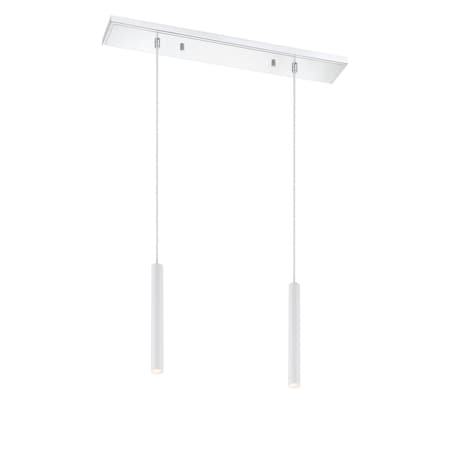 Z-Lite Forest 2 Light Island/Billiard, Chrome & Matte White 917MP12-WH-LED-2LCH